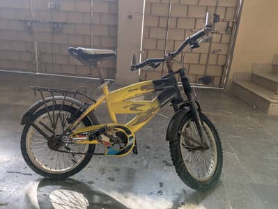 Kids Bicycle Yellow & Black with Carrier for Sale