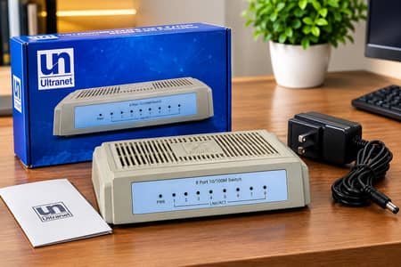 Ultranet 8 Port 10/100 Ethernet Switch With Power Adapter