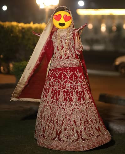 Bridal Wedding Lehanga | Maroon Red Baraat Dress |Handmade Bridal Wear