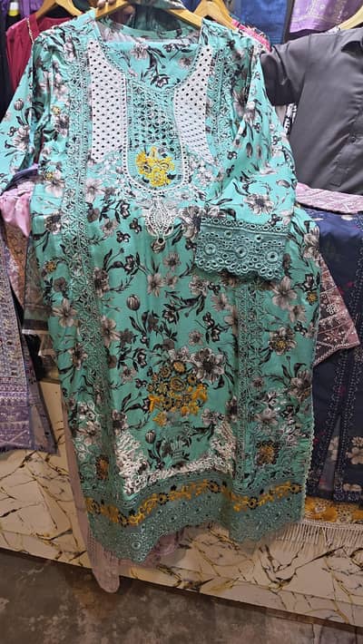 lawn 3pc embroided dress sale