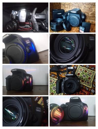 CANON DSLR 1300D with lens 50mm charger bettry memory card complete