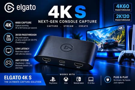 Elgato 4K S Next gen Capture Card for gaming and live stream
