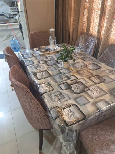 6 seater dining table PVC top 2 bays use