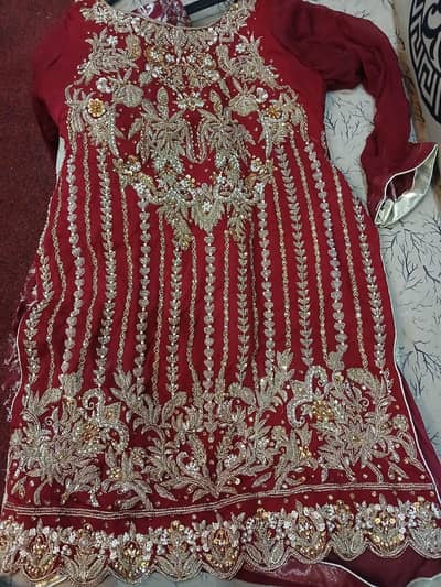 Eastern Grace Maroon Heavy Embroidered Formal Kurta - Party/Bridal