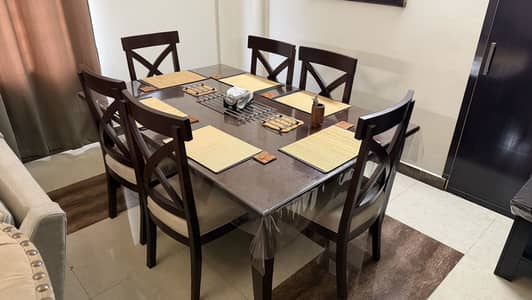 Solid wood dinning table with 6 chairs