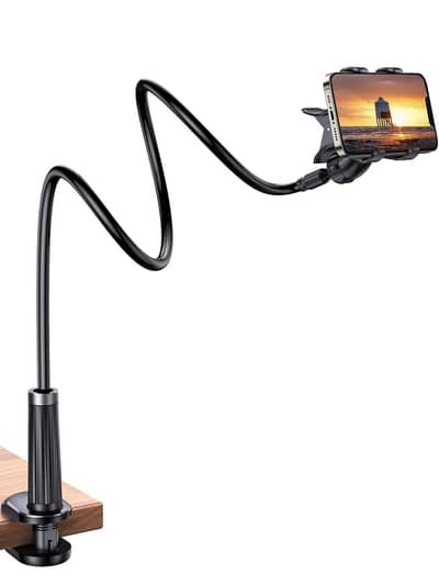 UGREEN 80906 Gooseneck Phone Holder for Desk & Bed (Black)