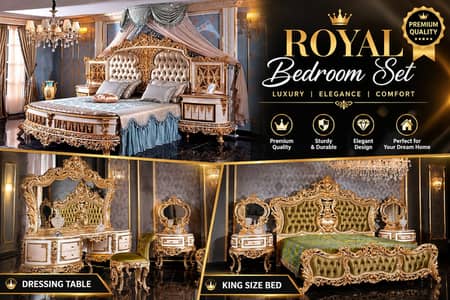 Royal Luxury Bed Set | Premium Design | Elegant Bedroom Furniture