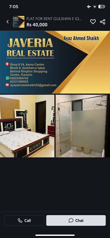 FLAT FOR RENT GULSHAN-E-IQBAL BLOCK 7