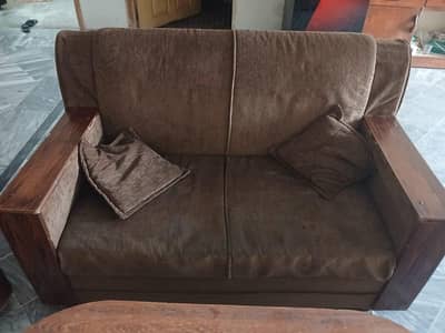 7 seater sofa heavy wood