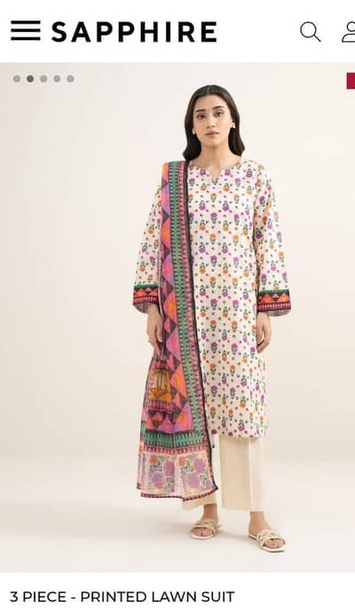 sapphire lawn xl 3piec stiched 30% off
