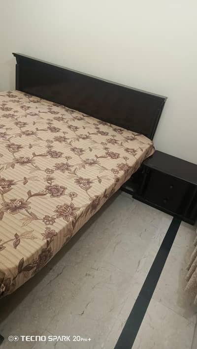 Dark Brown Kings Bed + Side Tables