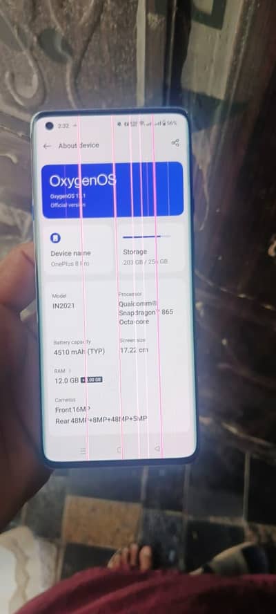 One Plus 8 Pro 12. . . 256 me ha pta ha