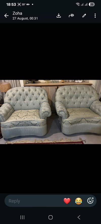 two 5 seater sofa set each for 35000 both  sets 70000