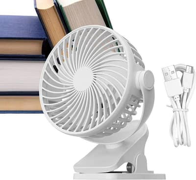 Rechargeable Mini Clip Fan | Table Stand | 4 level speed | Portable