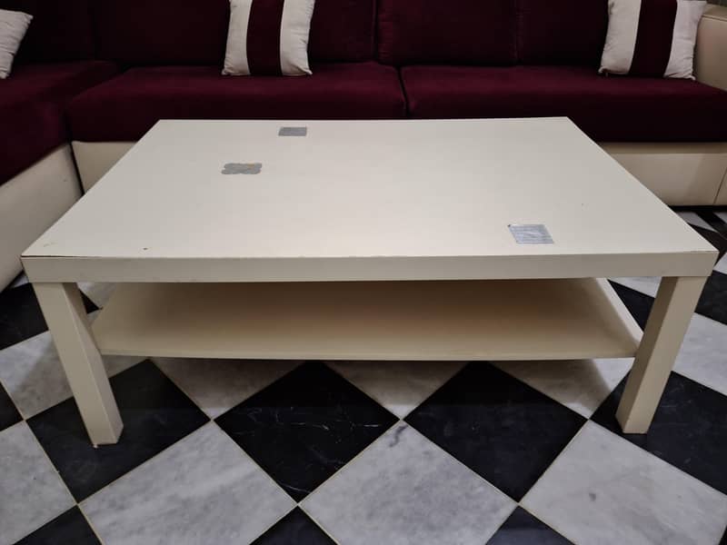 L-Shape Sofa with White Table 4