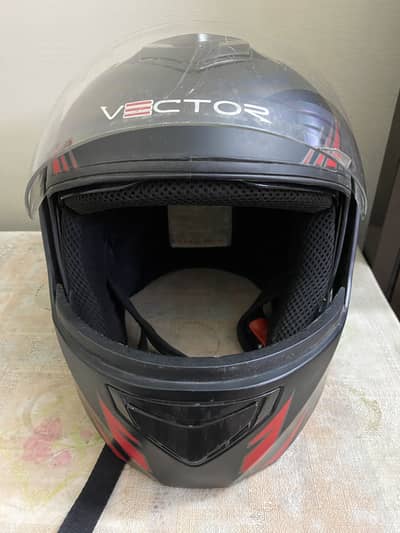Black & Red Fullface Vector Helmet