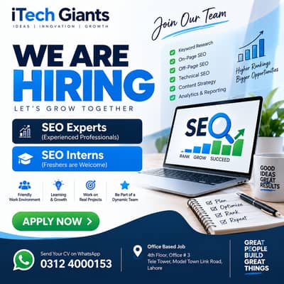 SEO Experts & SEO Interns Required – iTech Giants Lahore
