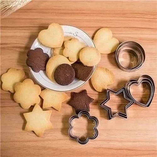12pcs/set Stainless Steel Cookie Cutter Biscuit DIY Mold Star Heart Round Flower Shape Cutter Baking Mould Tools