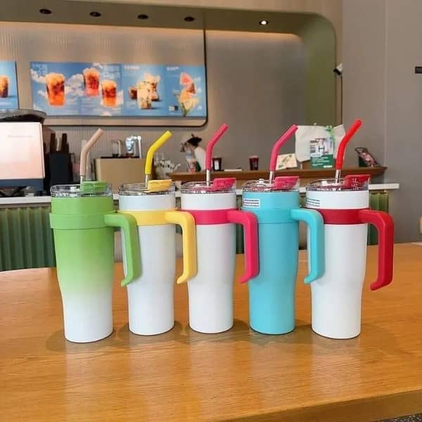 Stainless Steel Vacuum Insulated Tumbler with Lid Thermal Coffee Car Cup Travel Mug Large Capacity with Handle Straw Mug