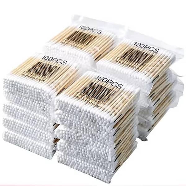 80/90pcs Disposable Double-ended Cotton Swabs for Ear Cleaning and Makeup Remova
