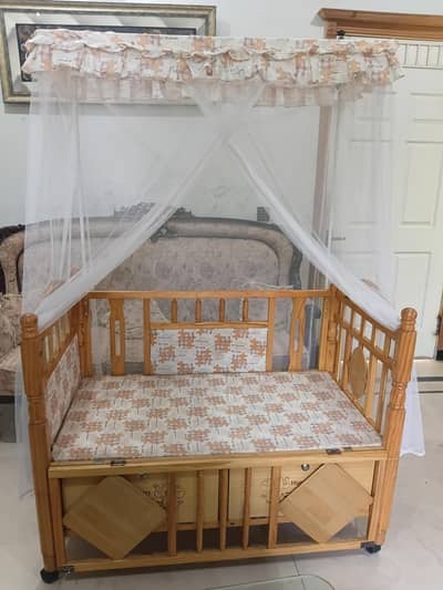 wooden baby cot
