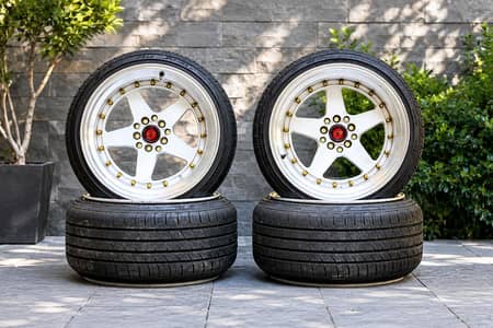 17” Deep Dish Alloy Rims + Tyres for Sale