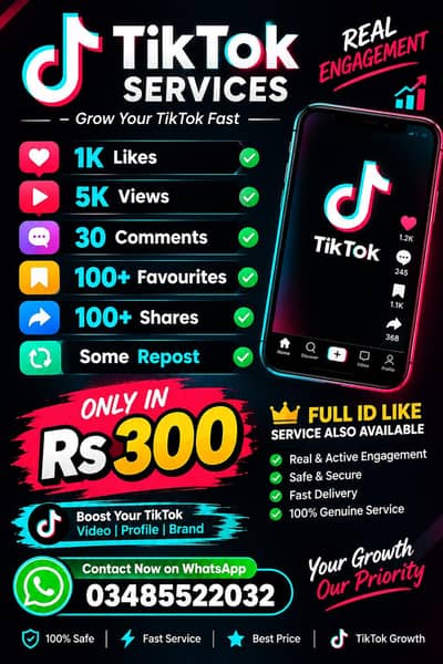 TikTok all type services available in cheap price