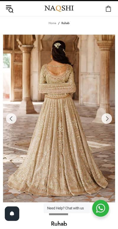 Naqshi Walima ensemble with exquisite detailing