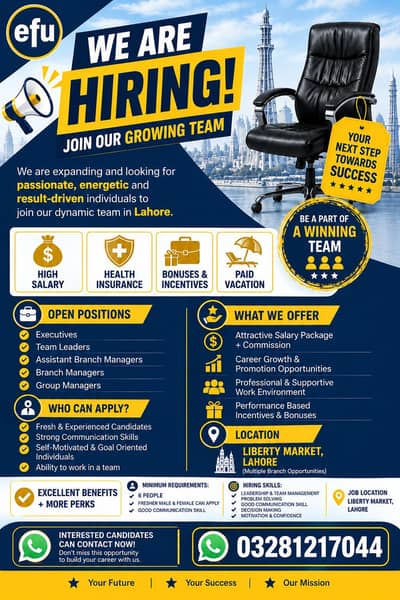 EFU Life – Sales Advisor Hiring
