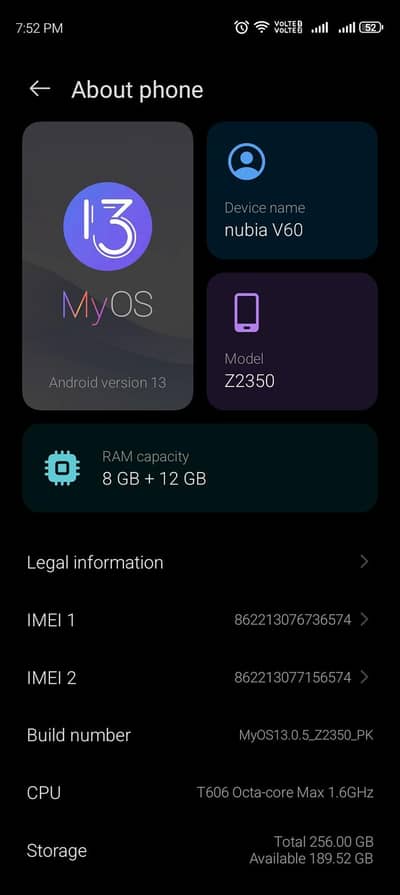 Zte Nubia V60