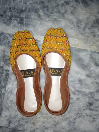 Vibrant Yellow Punjabi Khussa / Jutti just 1 hour wear.