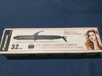 2-in-1 Hair Straightener & Curler 32mm - EH-TQ32B - Ceramic Coated
