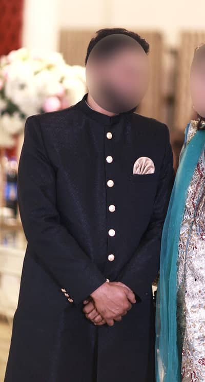 Sherwani Premium Black- Men Formal Dress