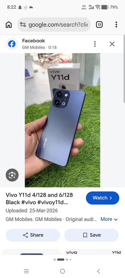Vivo Y11d (4GB / 128GB) - Black Color - Brand New Condition