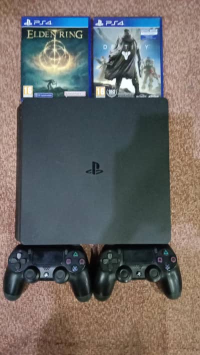 PS4 Slim 1TB + FC 26 + GTA 5 + Elden Ring + Destiny 2 + 2 Controllers