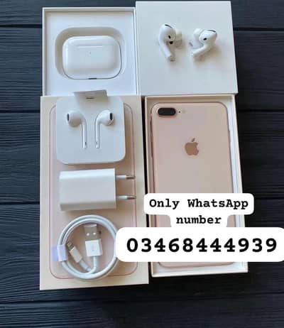 iPhone 8 plus 128 GB tasvir ke upar number WhatsApp per rabta karo
