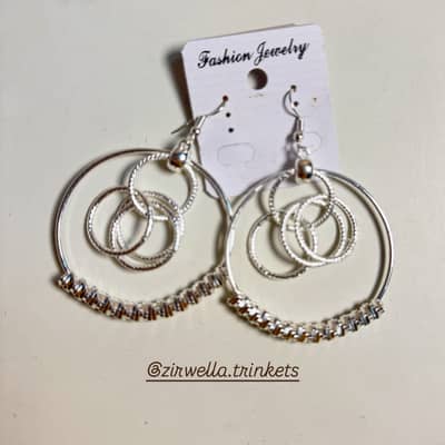 Silver trendy earrings