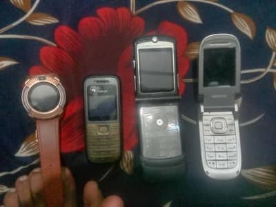 Vintage Mobile Collection — Nokia + Motorola RAZR V3 + Classic Watch