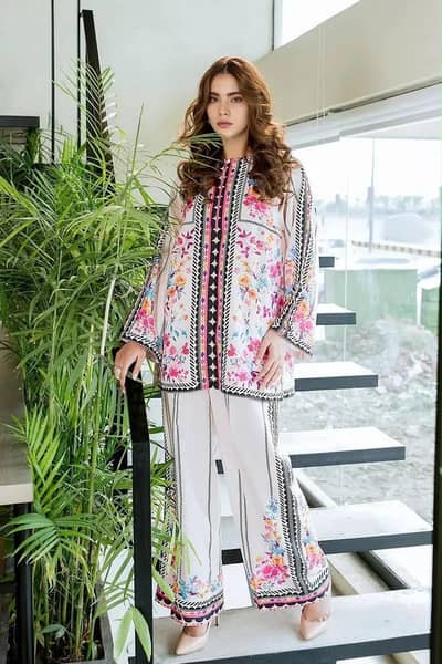 Women's printed 2 pics doria lawn - Ready to wear
