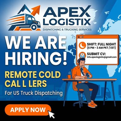 WE ARE HIRING: COLD CALLER & DISPATCHER  Apex Logistix is expanding