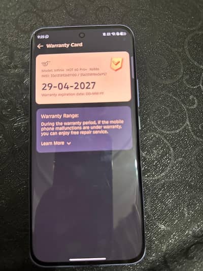 Infinix hot 60 pro plus 8 month werrenty available