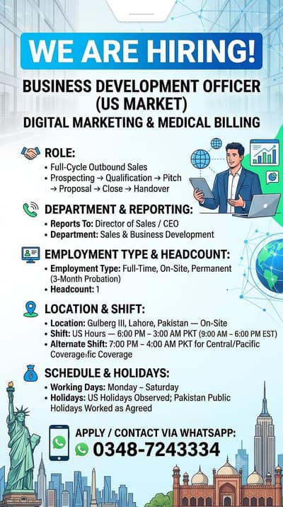 Buisness development Manager Required For digital marketing