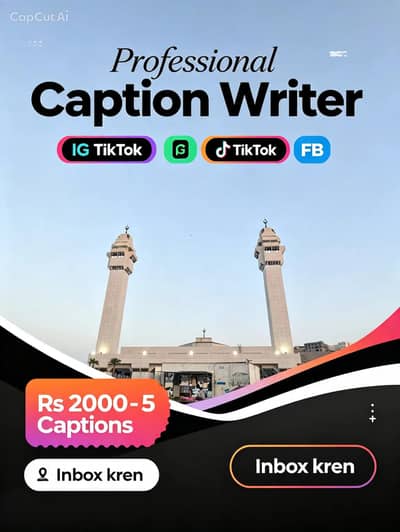 Professional Caption Writer IG TikTok FB