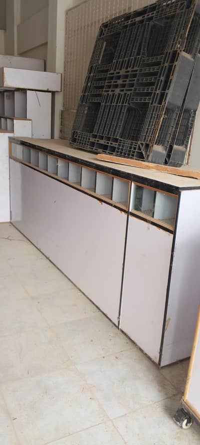 shop display counter and shelves