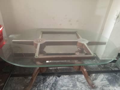 solid wood glass top dinning table.