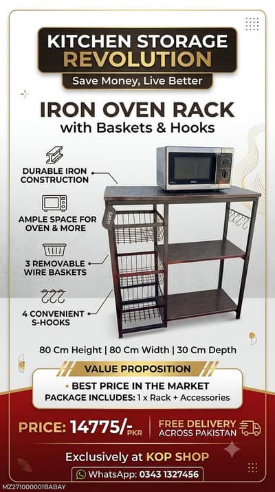 Oven Stand Rack for Kitchen Shelf