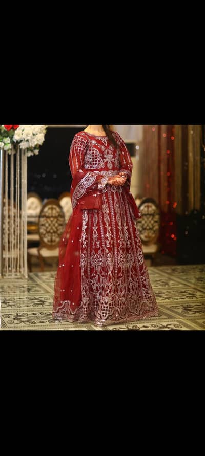 ​Stunning Deep Red Heavy Bridal/Formal Maxi for Sale!