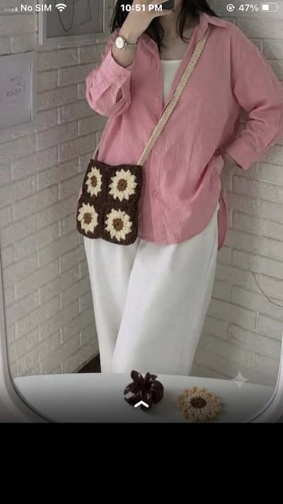 Crochet handmade sunflowers branded bag