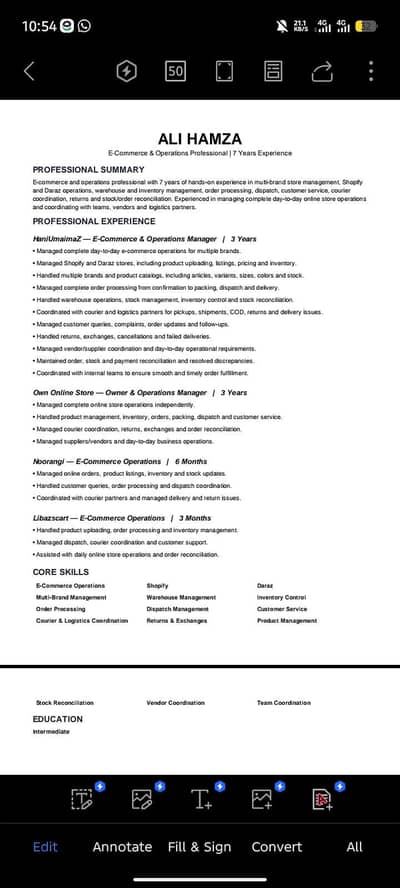 E-commerce Operations Manager