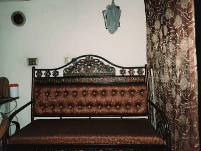 safa set + 3 tables (2 small + 1 big with ply sheets)